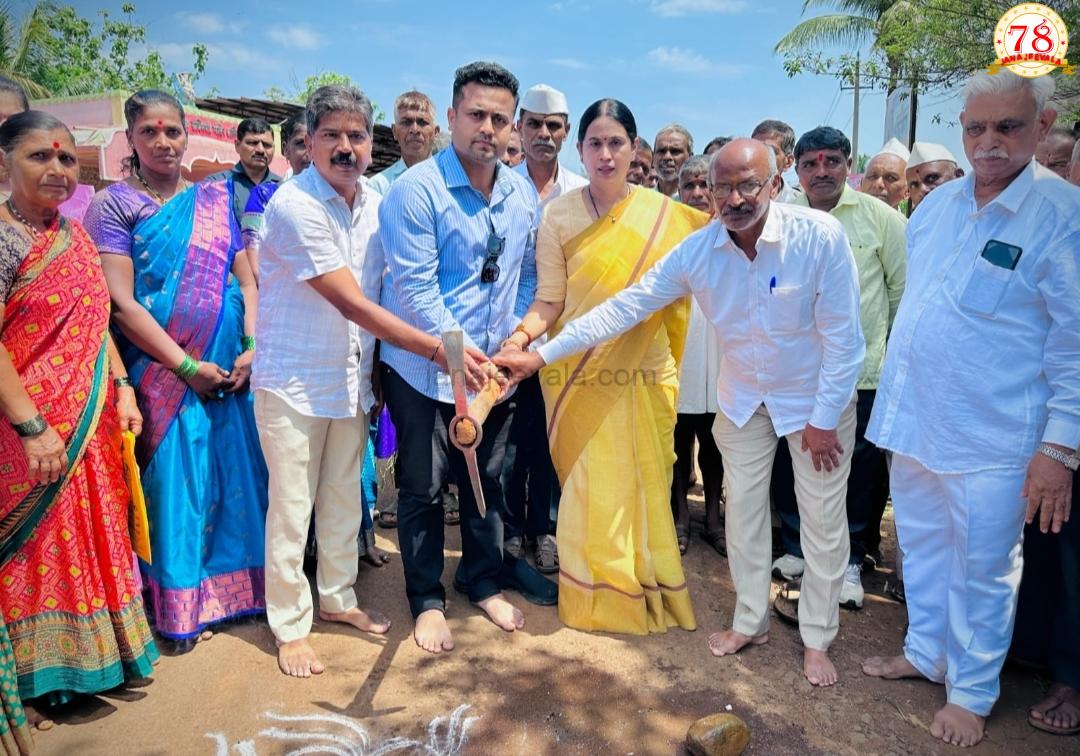ರಸ್ತೆ ಡಾಂಬರೀಕರಣ ಕಾಮಗಾರಿಗೆ ಸಚಿವೆ ಲಕ್ಷ್ಮೀ ಹೆಬ್ಬಾಳಕರ್ ಪೂಜೆ