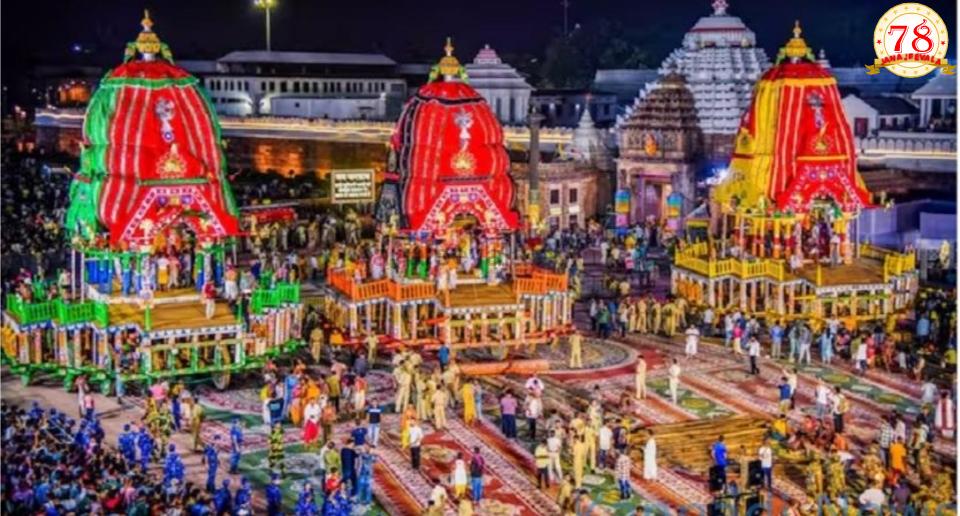 ಪುರಿ ಜಗನ್ನಾಥ ರಥಯಾತ್ರೆಯ ರಥ ಎಳೆದ ಲಕ್ಷಾಂತರ ಭಕ್ತ ಸಮೂಹ