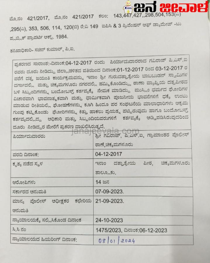 ಬಾಬಾಬುಡನ್ ಗಿರಿ ಗೋರಿ ಧ್ವಂಸ ಪ್ರಕರಣ ರೀ ಓಪನ್ ಆಯ್ತಾ ? ಬಾಬಾಬುಡನ್ ಗಿರಿ ಗೋರಿ ಧ್ವಂಸ ಪ್ರಕರಣ ರೀ ಓಪನ್ ಆಯ್ತಾ ?