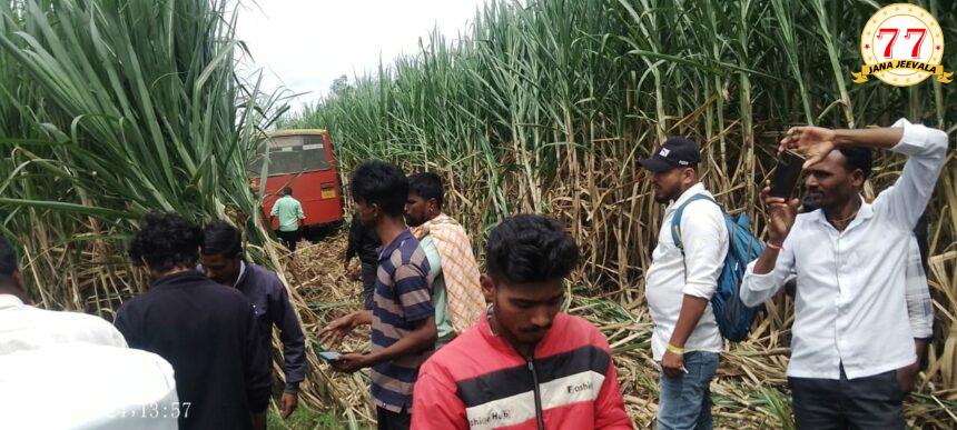 ಚಾಲಕನ ಸಮಯ ಪ್ರಜ್ಞೆ : ಕಬ್ಬಿನ ಗದ್ದೆಗೆ ಬಸ್ ನುಗ್ಗಿಸಿ ಪ್ರಯಾಣಿಕರ ಜೀವ ಉಳಿಸಿದ ಚಾಲಕ ಚಾಲಕನ ಸಮಯ ಪ್ರಜ್ಞೆ : ಕಬ್ಬಿನ ಗದ್ದೆಗೆ ಬಸ್ ನುಗ್ಗಿಸಿ ಪ್ರಯಾಣಿಕರ ಜೀವ ಉಳಿಸಿದ ಚಾಲಕ