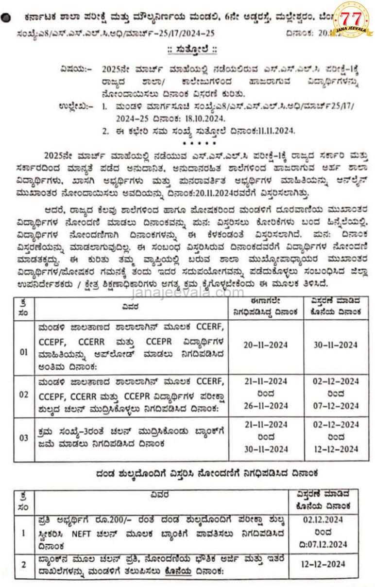 ರಾಜ್ಯದ ‘SSLC’ ವಿದ್ಯಾರ್ಥಿಗಳೇ ಗಮನಿಸಿ : `ಪರೀಕ್ಷೆ-1 ನೋಂದಣಿ’ ಕುರಿತು ಇಲ್ಲಿದೆ ಮುಖ್ಯ ಮಾಹಿತಿ