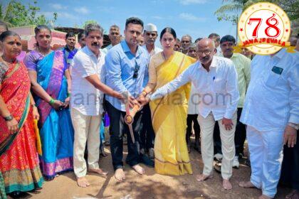 ರಸ್ತೆ ಡಾಂಬರೀಕರಣ ಕಾಮಗಾರಿಗೆ ಸಚಿವೆ ಲಕ್ಷ್ಮೀ ಹೆಬ್ಬಾಳಕರ್ ಪೂಜೆ