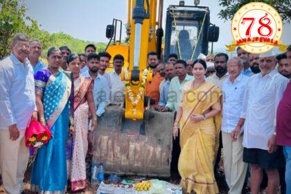 ಸಂಪರ್ಕ ರಸ್ತೆ ಕಾಮಗಾರಿಗೆ ಪೂಜೆ ಸಲ್ಲಿಸಿದ ಸಚಿವೆ ಲಕ್ಷ್ಮೀ ಹೆಬ್ಬಾಳಕರ್