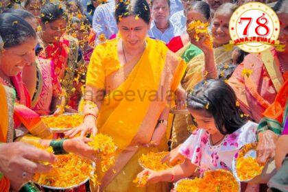 ವಿಠ್ಠಲ -ರುಕ್ಮಿಣಿ ದೇವಸ್ಥಾನ ಕಾಮಗಾರಿಗೆ ಸಚಿವೆ ಲಕ್ಷ್ಮೀ ಹೆಬ್ಬಾಳಕರ್ ಭೂಮಿ ಪೂಜೆ