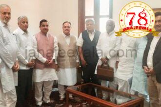 ರಸಗೊಬ್ಬರ ಅಭಾವ : ಕೇಂದ್ರ ಸಚಿವರನ್ನು ಭೇಟಿಯಾದ ಈರಣ್ಣ ಕಡಾಡಿ ಹಾಗೂ ಸಂಸದರು