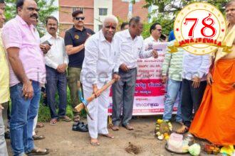 ಬಸ್ ಪ್ರಯಾಣಿಕರ ತಂಗುದಾಣದ ಕಾಮಗಾರಿಗೆ ಈರಣ್ಣ ಕಡಾಡಿ ಭೂಮಿ ಪೂಜೆ