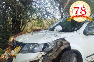 ರೈತ ಸಂಘದ ಅಧ್ಯಕ್ಷ ಚೂನಪ್ಪ ಪೂಜಾರಿ ಕಾರು ಅಪಘಾತ