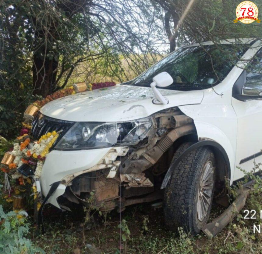 ರೈತ ಸಂಘದ ಅಧ್ಯಕ್ಷ ಚೂನಪ್ಪ ಪೂಜಾರಿ ಕಾರು ಅಪಘಾತ