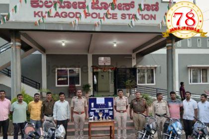 ದೇವಸ್ಥಾನಗಳಲ್ಲಿ ಕಳ್ಳತನ ಮಾಡಿ ಪರಾರಿಯಾಗಿದ್ದ ನಾಲ್ವರು ಕಳ್ಳರ ಸೆರೆ