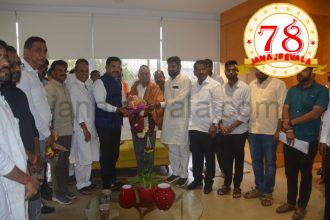 ಪ್ರಭಾಕರ ಕೋರೆ ಅವರನ್ನು ಸನ್ಮಾನಿಸಿದ ವಿಜಯೇಂದ್ರ