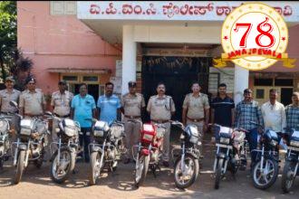 ಬೆಳಗಾವಿ ಪೊಲೀಸರಿಂದ ಬೈಕ್‌ ಕಳ್ಳರ ಸೆರೆ : ರೂ. 5 ಲಕ್ಷ ಮೌಲ್ಯದ 13 ಬೈಕ್ ವಶಕ್ಕೆ