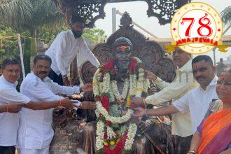 ಶಿವಾಜಿ ಪ್ರತಿಮೆಗೆ ಮಾಲಾರ್ಪಣೆ ಮಾಡಿದ ಕಿರಣ ಜಾಧವ