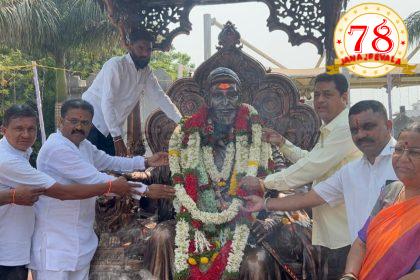 ಶಿವಾಜಿ ಪ್ರತಿಮೆಗೆ ಮಾಲಾರ್ಪಣೆ ಮಾಡಿದ ಕಿರಣ ಜಾಧವ